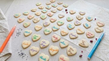 獨立裝心型寫字曲奇 hand writing cookie